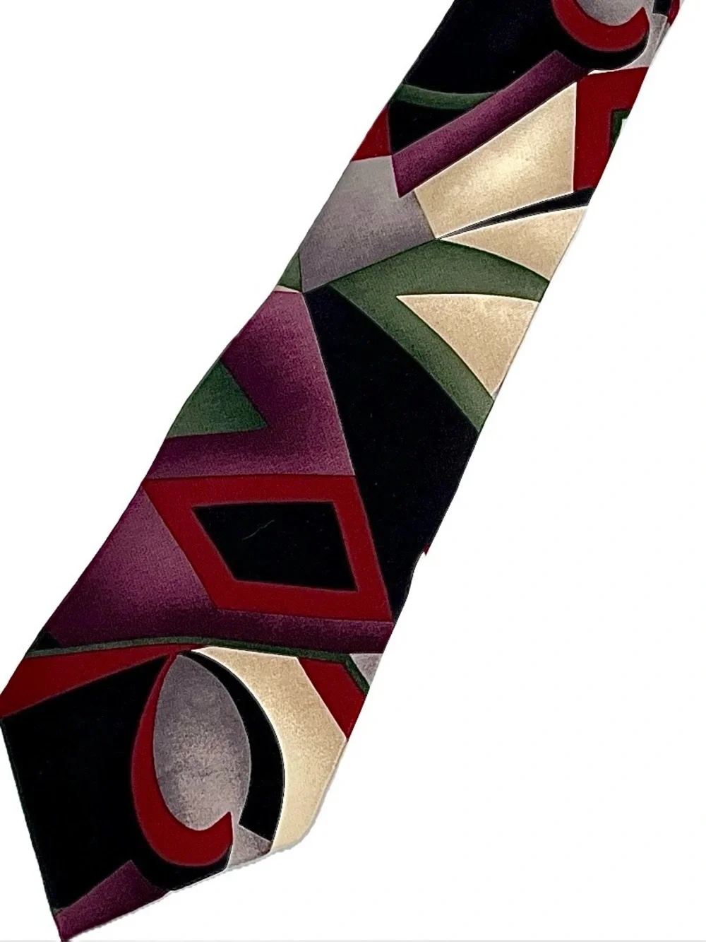 Vintage Pierre Cardin Silk Tie Designer Abstract Geometric Art Deco Mod Retro